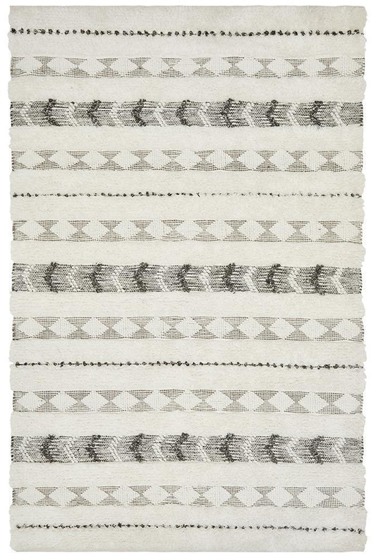 Archer Tribal Wool & Cotton Hand Woven Ivory & Natural Rug