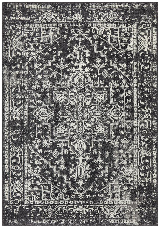 Sia Transitional Charcoal Monochrome Rug