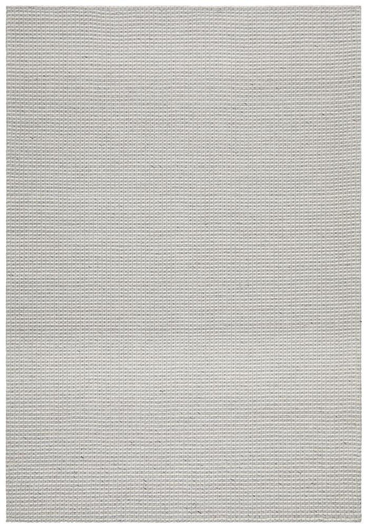 Oscar Scandinavian Grey & White Felted Wool Striped Weave Rug