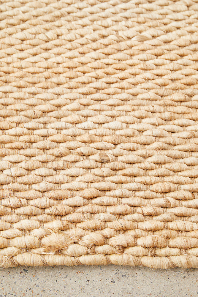 Indi Hive Natural Jute Modern Hand Loomed Hallway Runner Rug