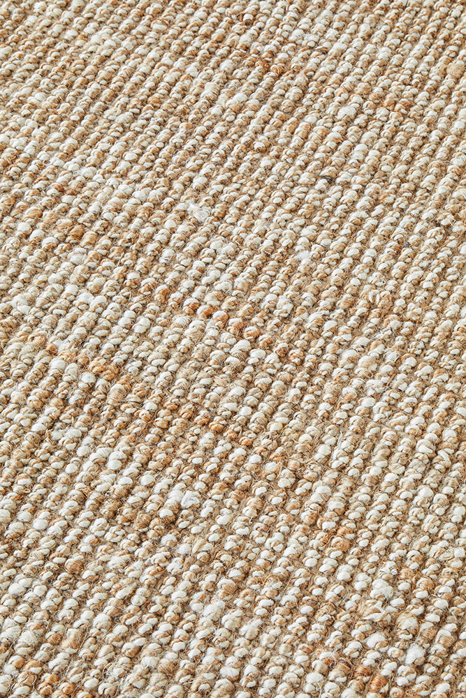 Harlow Natural and White Modern Jute and Wool Rectangle Rug