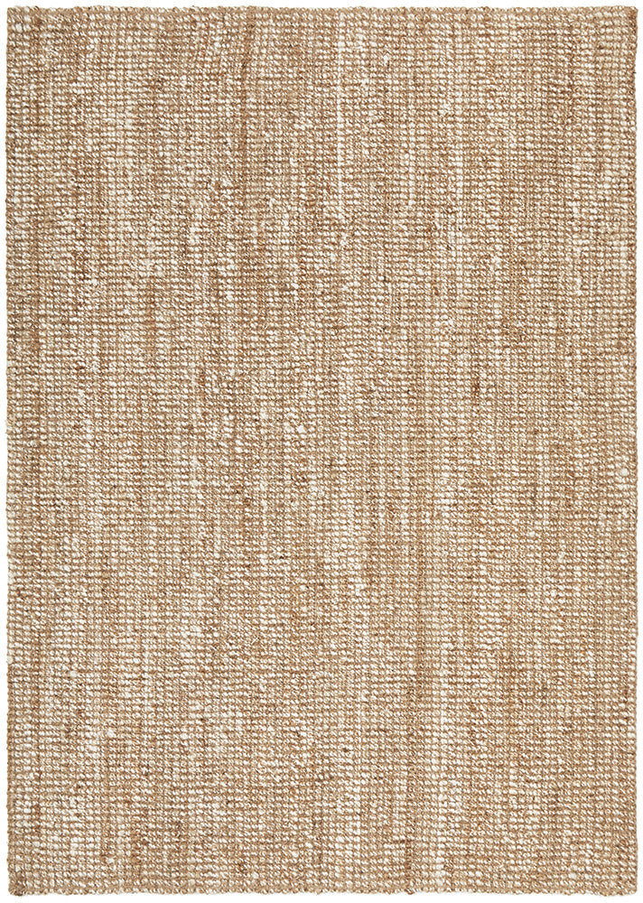 Harlow Natural and White Modern Jute and Wool Rectangle Rug
