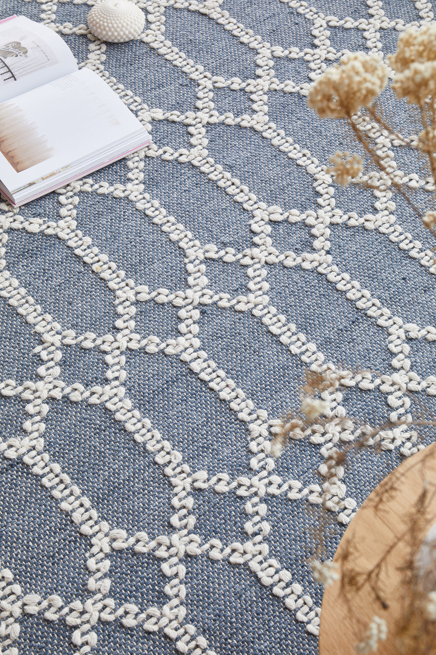 Nellie Tribal Blue & Ivory Rug