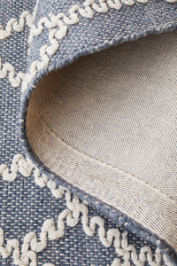 Thumbnail for Nellie Tribal Blue & Ivory Rug
