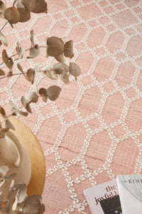 Thumbnail for Nellie Tribal Pink & Ivory Rug