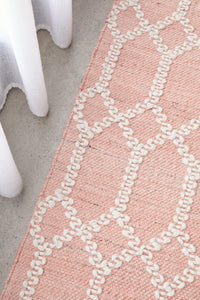 Thumbnail for Nellie Tribal Pink & Ivory Rug