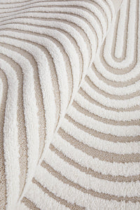 Thumbnail for Lotus Abbey Beige and Ivory Modern Arch Pattern Hallway Runner Rug