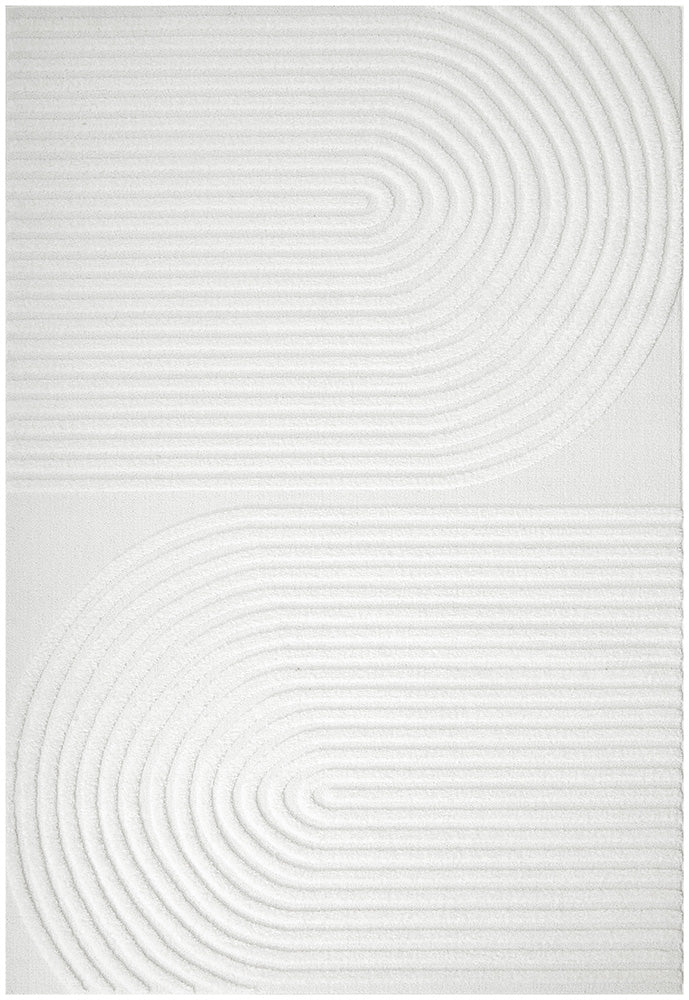 Lotus Abbey White Modern Arch Pattern Rug