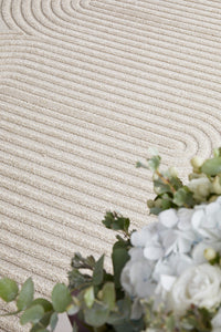 Thumbnail for Lotus Carl Beige Modern Curved Oval Pattern Hallway Runner Rug