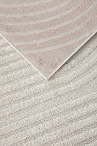 Thumbnail for Lotus Carl Beige Modern Curved Oval Pattern Hallway Runner Rug
