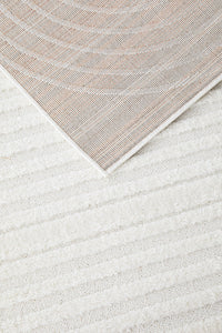 Thumbnail for Lotus Carl White Modern Curved Oval Pattern Hallway Runner Rug