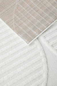 Thumbnail for Lotus Leo White Modern Geometric Pattern Hallway Runner Rug