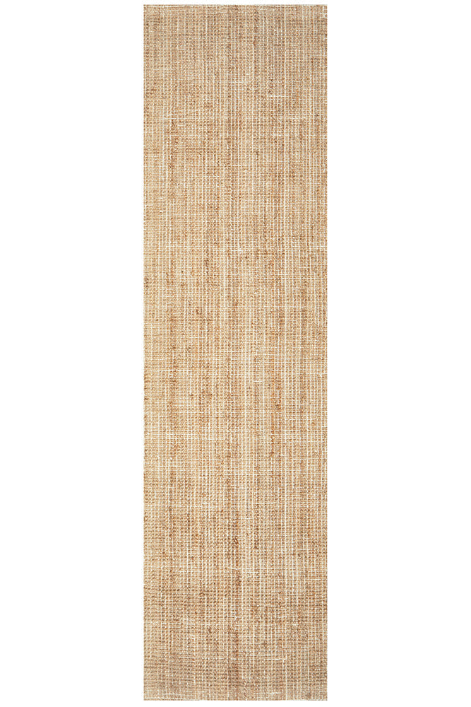 Marlo Natural Jute Modern Hand Loomed Pebble Pattern Hallway Runner Rug