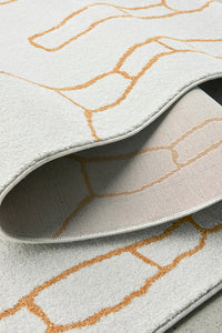Thumbnail for Amy White & Gold Paradise Hallway Runner Rug