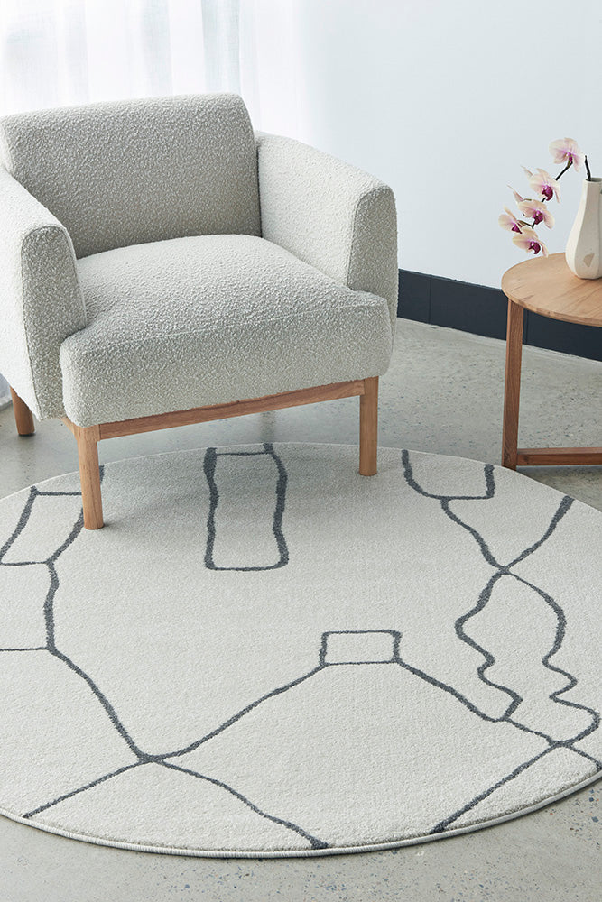Amy Grey Paradise Modern Round Rug
