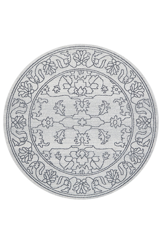 Bjorn Paradise Grey Two-Tone Modern Round Rug