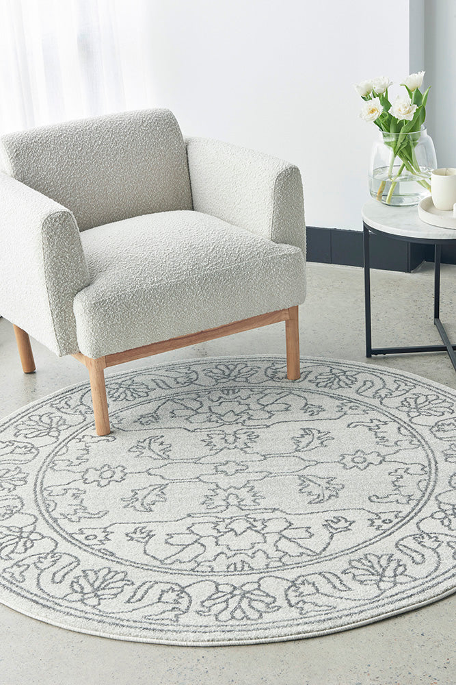 Bjorn Paradise Grey Two-Tone Modern Round Rug