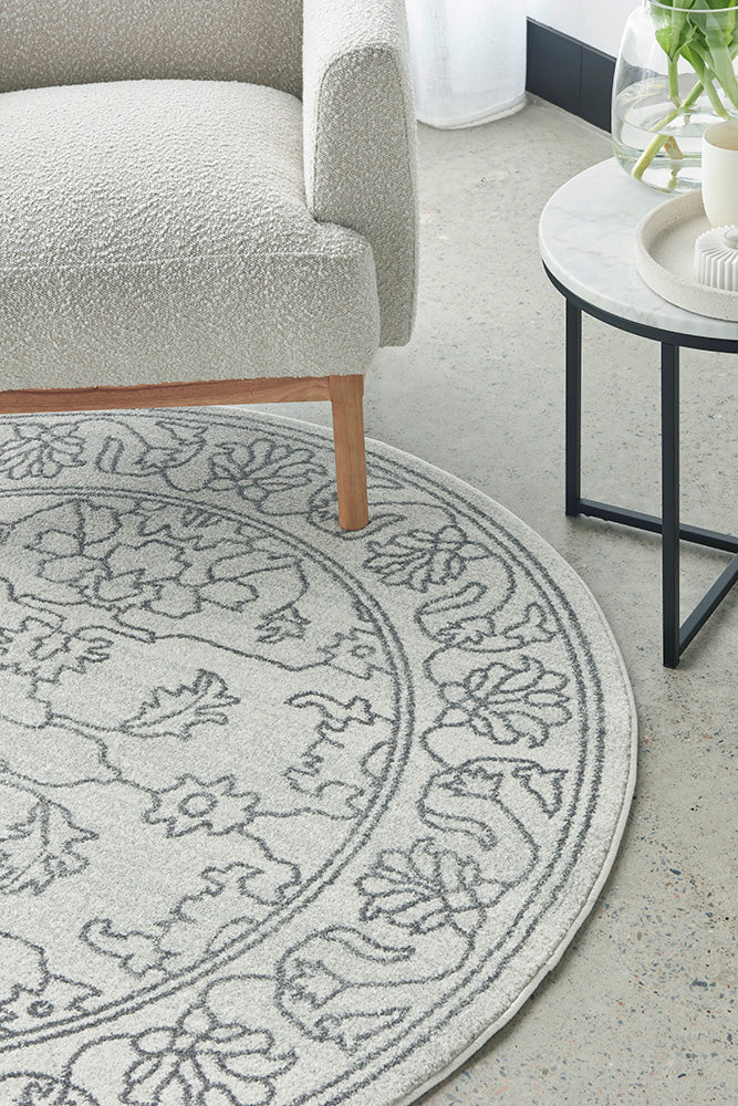 Bjorn Paradise Grey Two-Tone Modern Round Rug