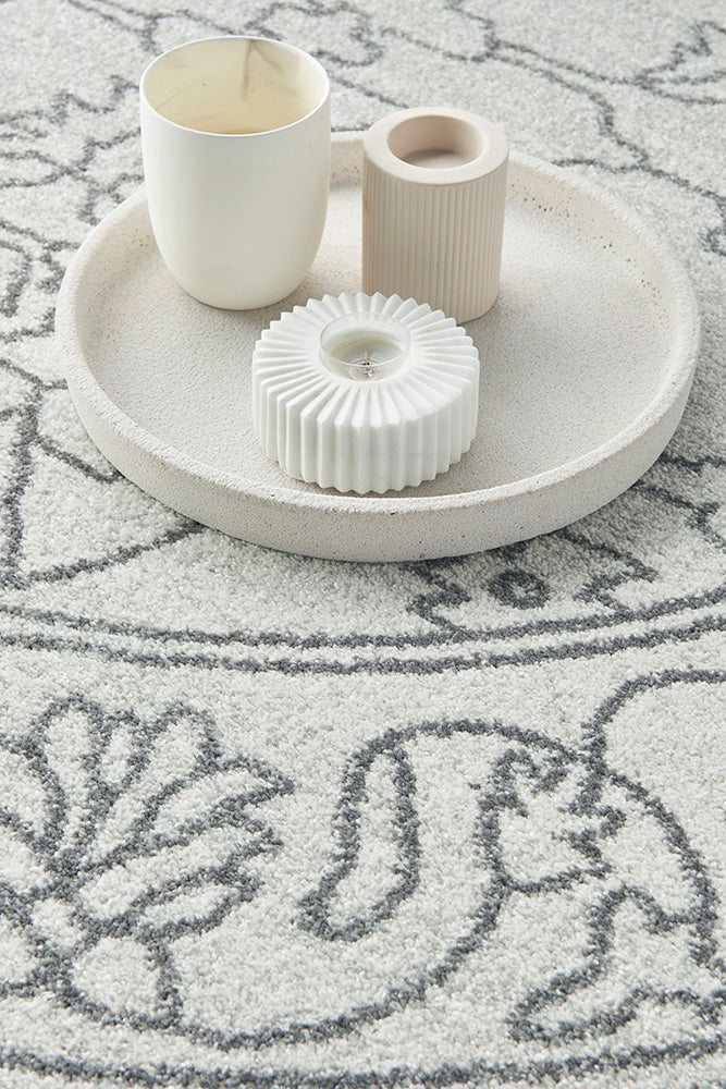 Bjorn Paradise Grey Two-Tone Modern Round Rug