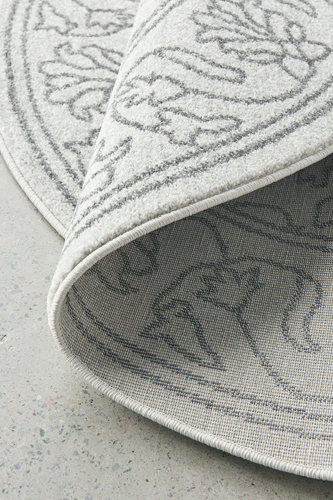 Bjorn Paradise Grey Two-Tone Modern Round Rug