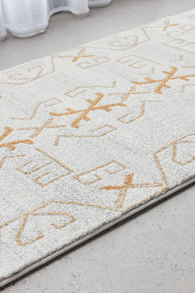 Cala Paradise Cream And Gold Modern Round Rug