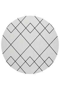 Thumbnail for Diego Paradise Cream & Charcoal Modern Round Rug