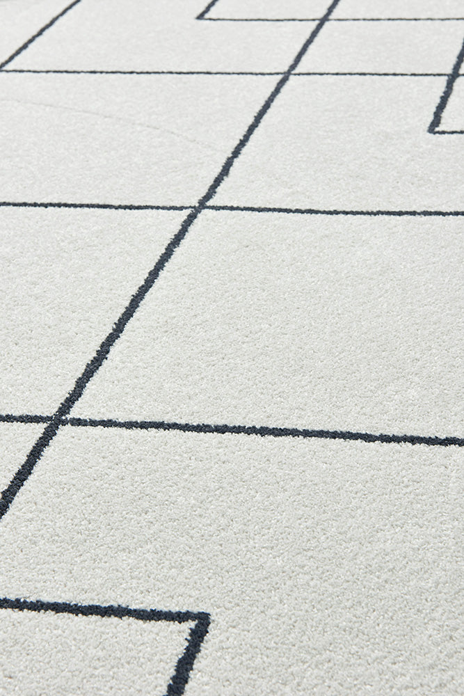 Diego Paradise Cream & Charcoal Modern Round Rug