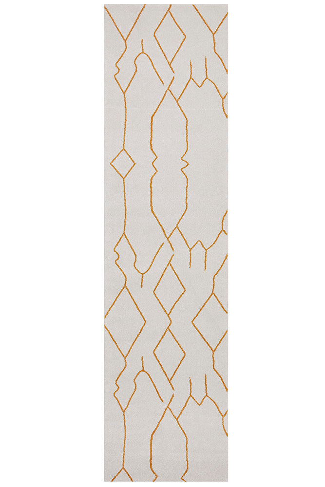Ivy Paradise Cream & Gold Modern Abstract Hallway Runner Rug
