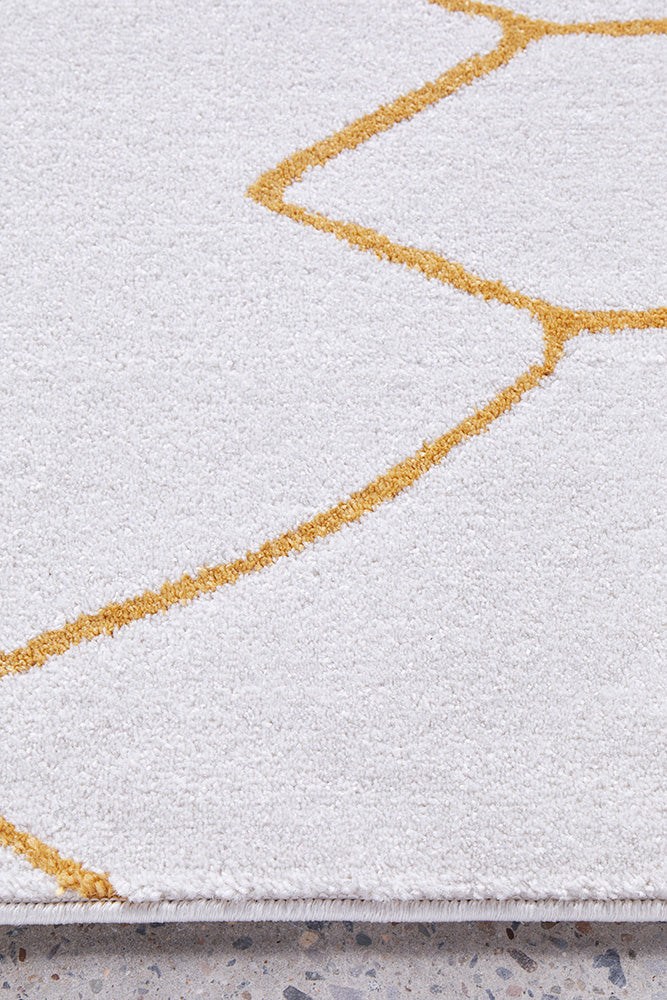 Ivy Paradise Cream & Gold Modern Abstract Rug