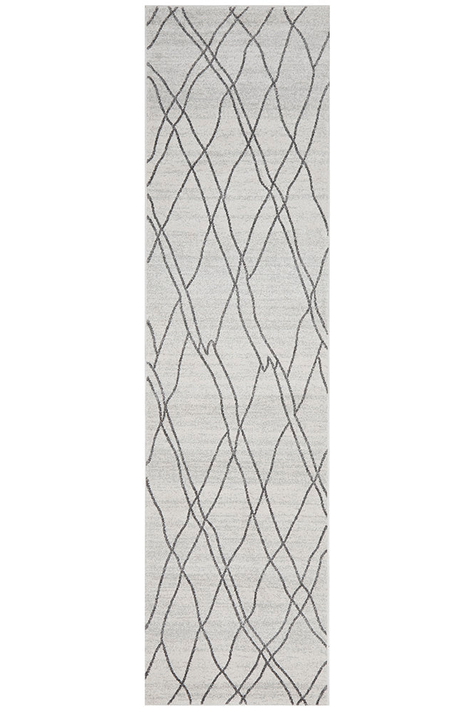 Jada Paradise Grey Modern Abstract Hallway Runner Rug