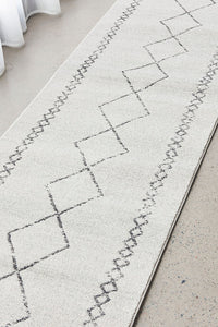 Thumbnail for Kylie Paradise Grey Modern Diamond Tribal Pattern Hallway Runner Rug