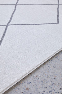 Thumbnail for Lola Paradise Cream & Grey Modern Diamond Pattern Rug