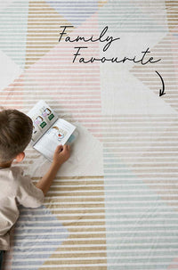 Thumbnail for Dali Revive Pastel Multi-Colour Modern Geometric Machine Washable Polyester Rug