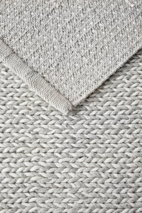Thumbnail for Carina Scandinavian Grey & White Hand Braided Wool Rug