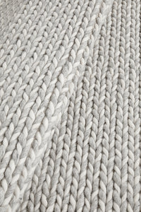 Thumbnail for Carina Scandinavian Grey & White Hand Braided Wool Rug