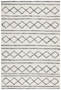 Thumbnail for Fallon Tribal Diamond Pattern Grey & White Hand Woven Wool Rug