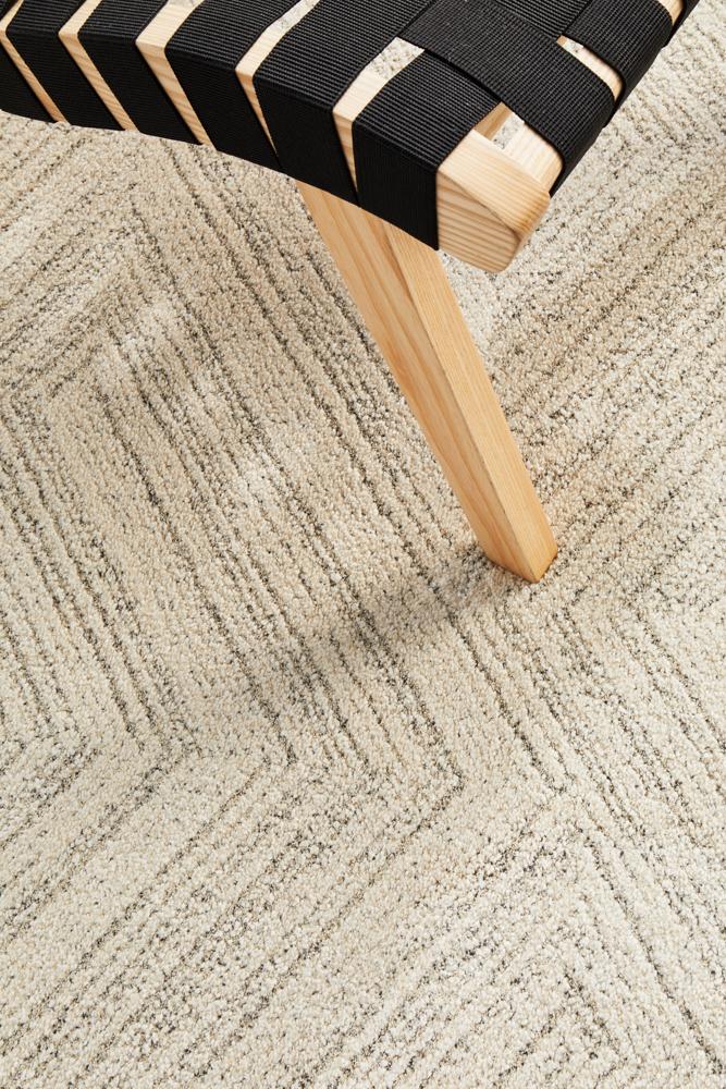 Ashe Scandi Silver Grey Patterned Rug