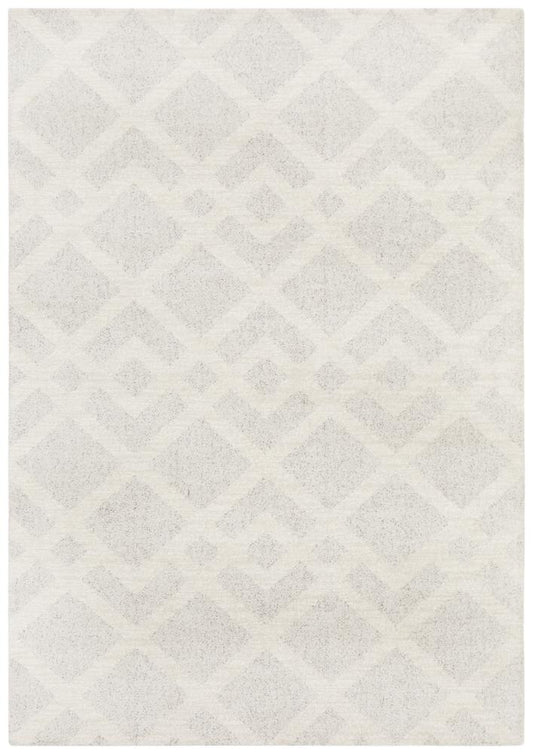 Ashe Scandi Pebble Grey Diamond Patterned Rug