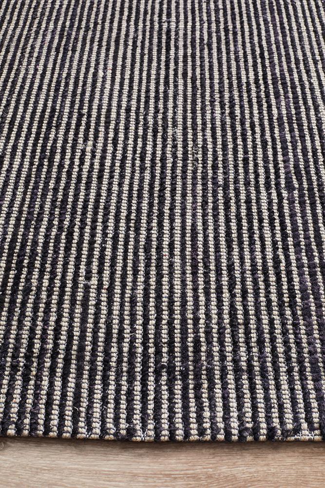 Ally Modern Black Hand Loomed Rug