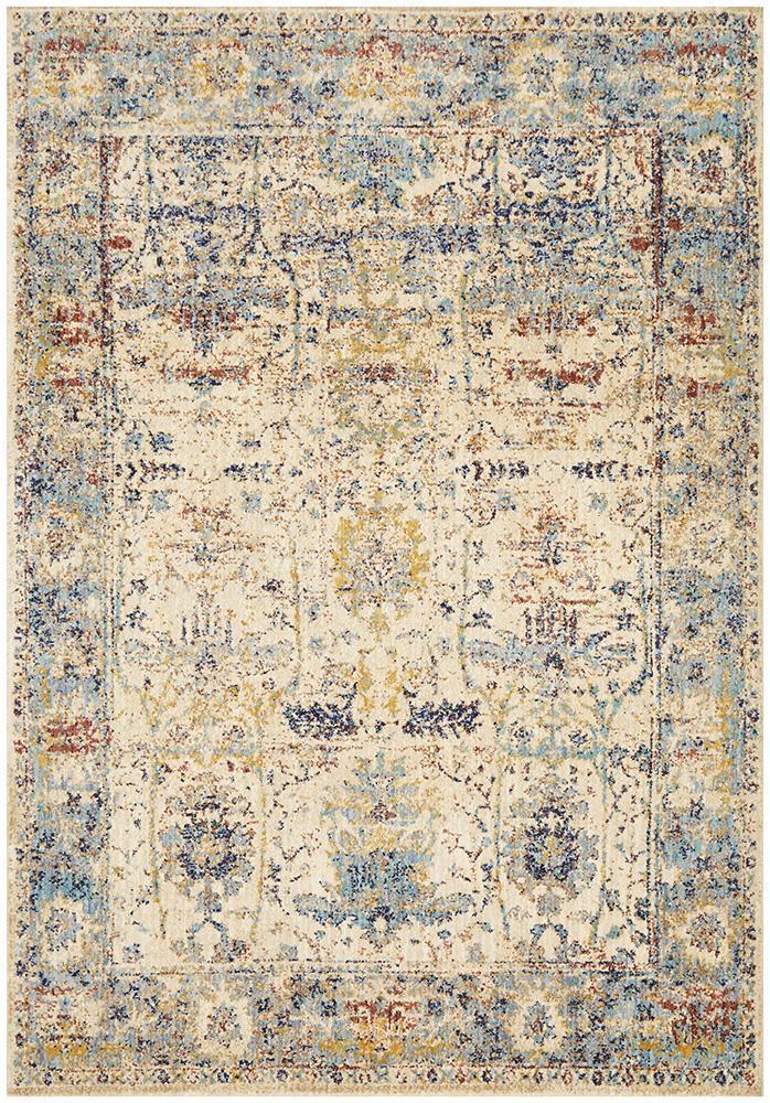 Evelyn Sand Multi-Colour Distressed Rug