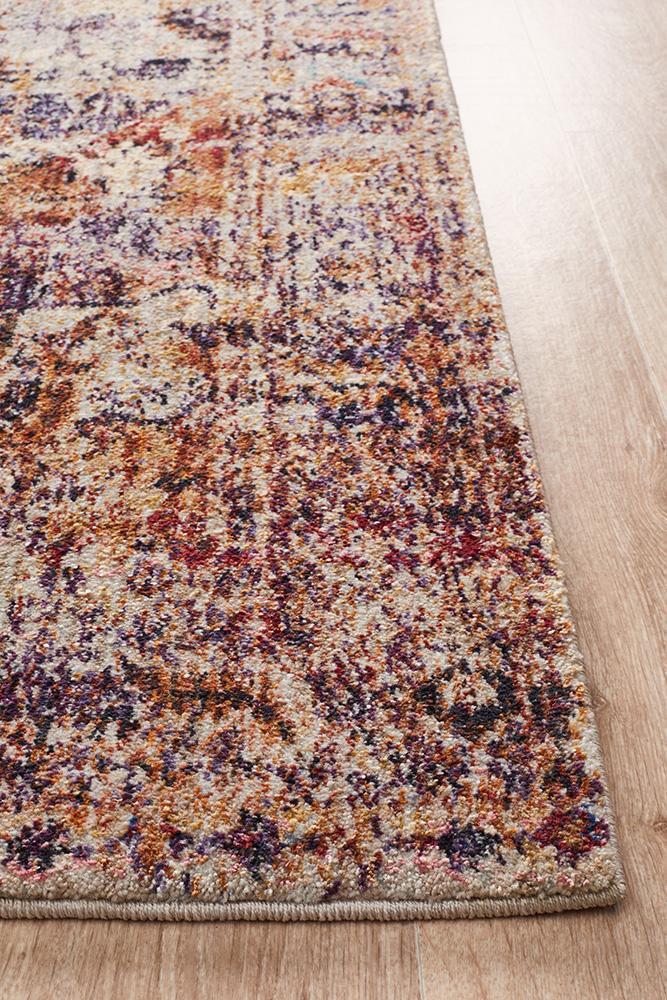 Evelyn Faded Purple & Orange Rug