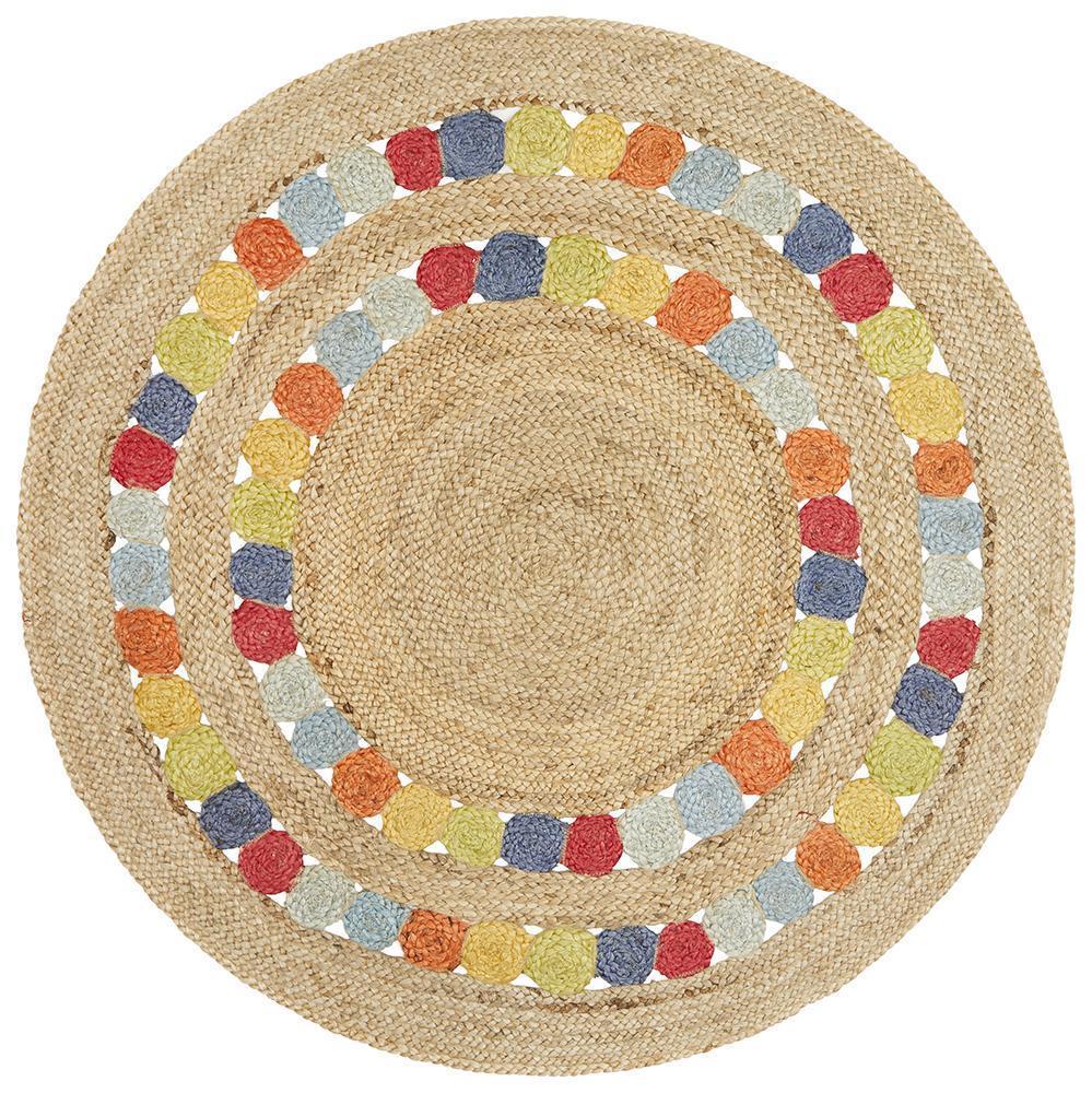 Amelia Multi-Colour Jute Round Rug