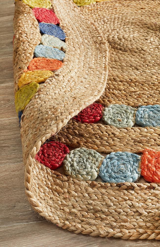 Amelia Multi-Colour Jute Round Rug