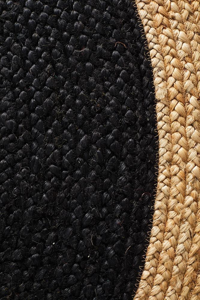 Serena Black Jute Round Rug