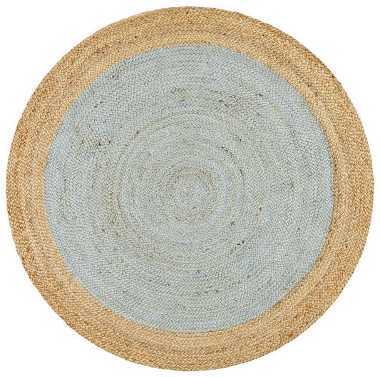 Serena Blue Jute Round Rug