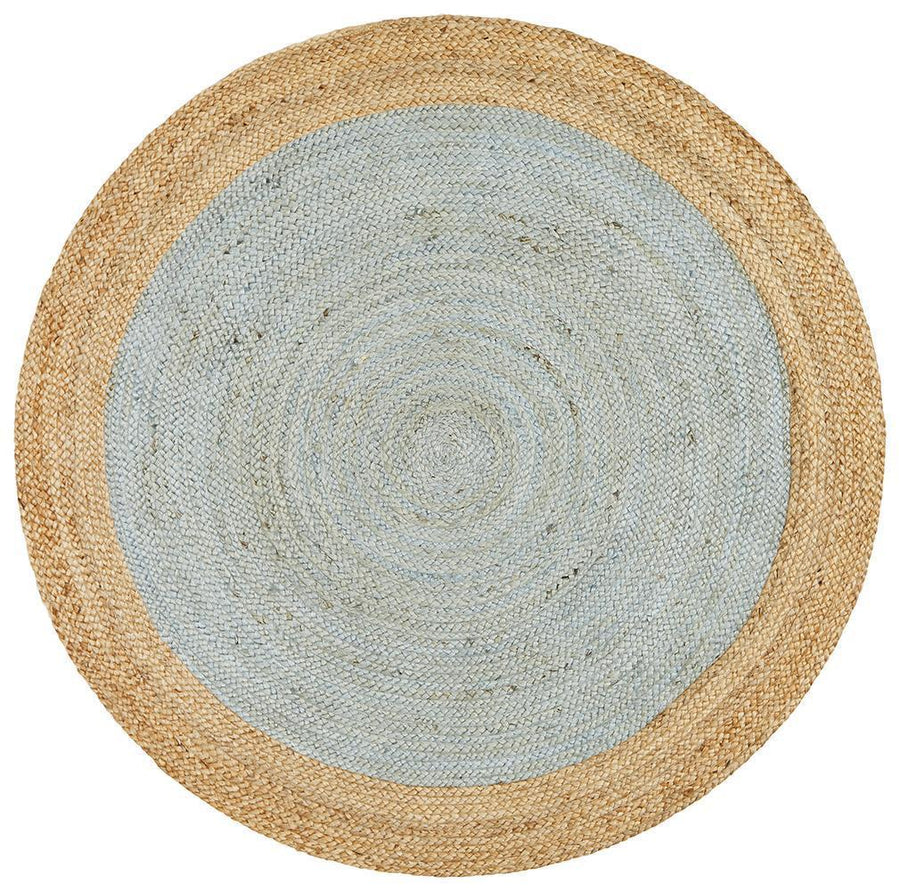 Serena Blue Jute Round Rug