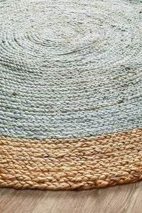 Thumbnail for Serena Blue Jute Round Rug