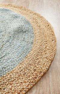 Thumbnail for Serena Blue Jute Round Rug