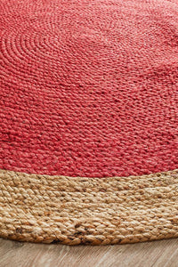 Thumbnail for Serena Red Cherry Jute Round Rug