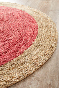 Thumbnail for Serena Red Cherry Jute Round Rug